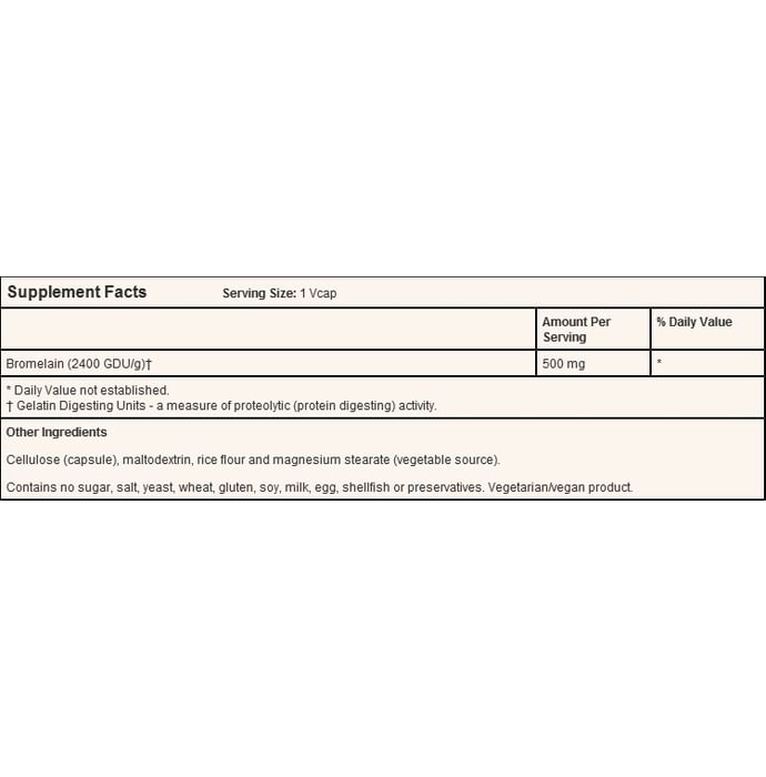 Now Foods Bromelain 2400GDU/500mg Veg Capsule