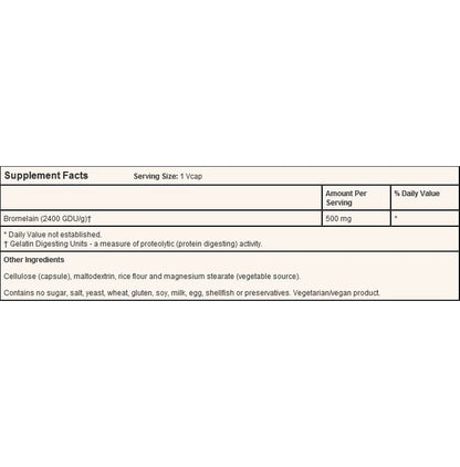 Now Foods Bromelain 2400GDU/500mg Veg Capsule