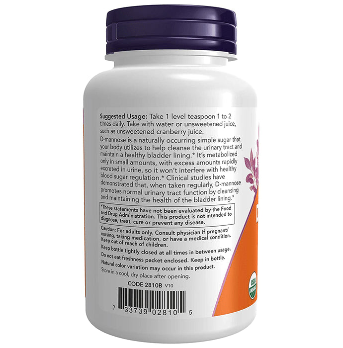 Now Foods Certified Organic D-Mannose Pure Powder