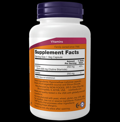 Now Foods Choline & Inositol 500mg Capsule