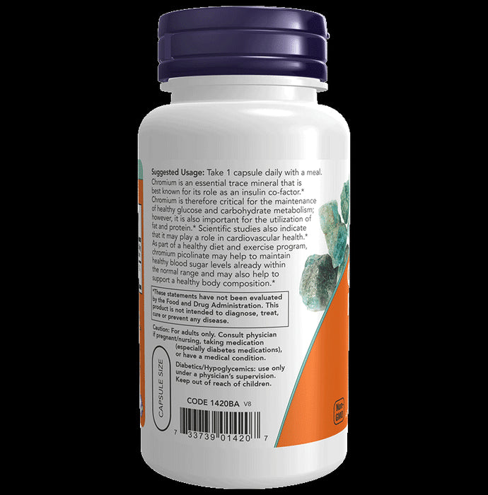 Now Foods Chromium Picolinate 200mcg | For Healthy Glucose Metabolism | Capsule