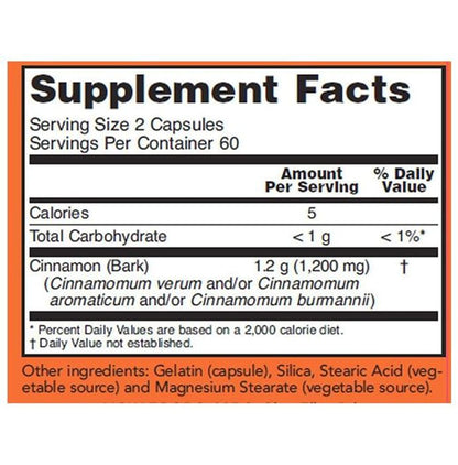 Now Foods Cinnamon Bark 600mg Capsule