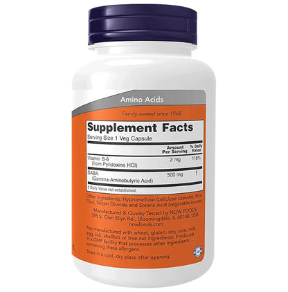 Now Foods GABA 500mg Veg Capsule