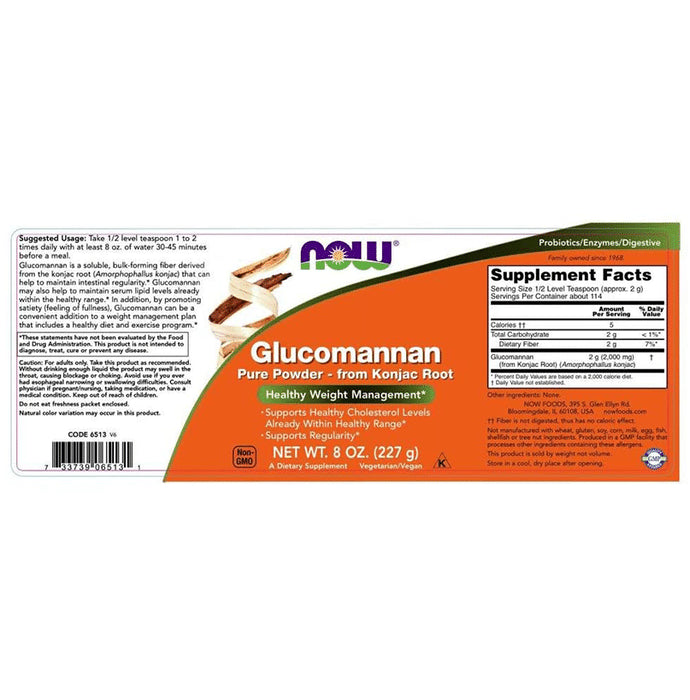 Now Foods Glucomannan Pure Powder