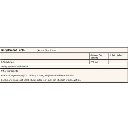 Now Foods Glutathione 250mg Veg Capsule