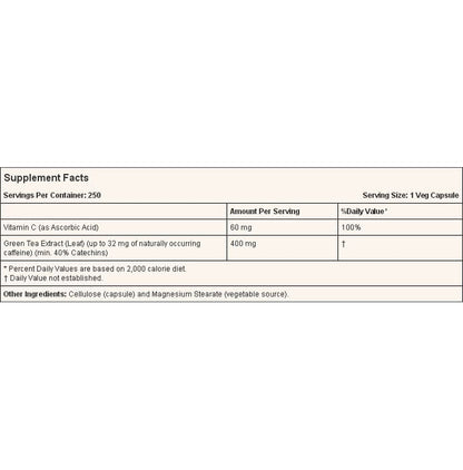 Now Foods Green Tea Extract 400mg Veg Capsule