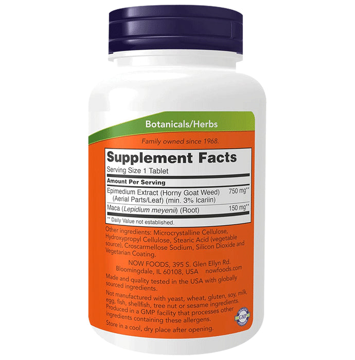 Now Foods Horny Goat Weed Extract 750mg Tablet