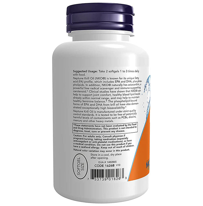 Now Foods Krill Oil 500mg Softgel | Supports Heart & Joint Health