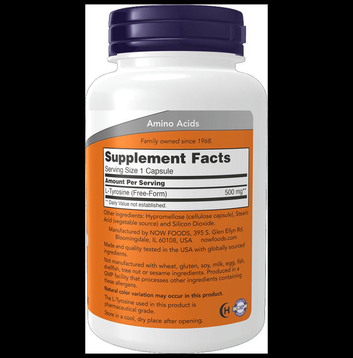 Now Foods L-Tyrosine 500mg Capsule
