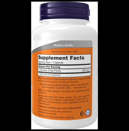 Now Foods L-Tyrosine 500mg Capsule