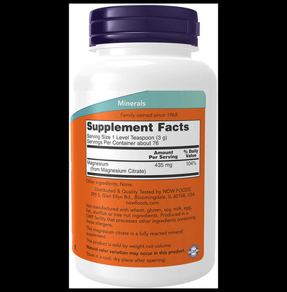 Now Foods Magnesium Citrate Pure Powder
