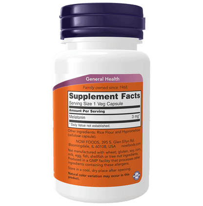 Now Foods Melatonin 3mg Capsule