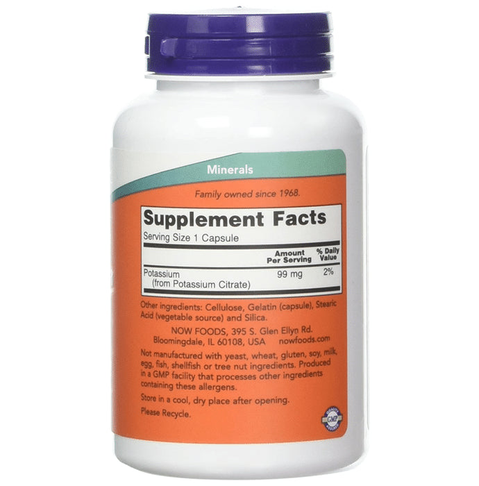 Now Foods Potassium Citrate 99mg Capsule (180 Each)