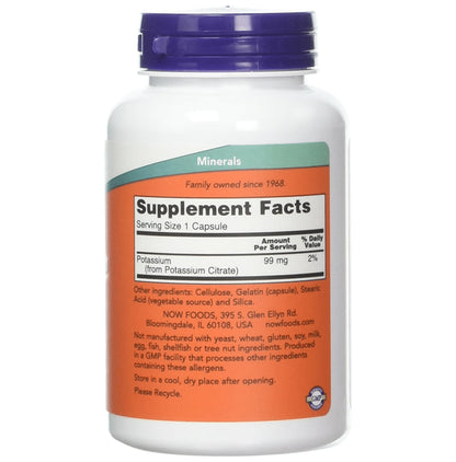 Now Foods Potassium Citrate 99mg Capsule (180 Each)