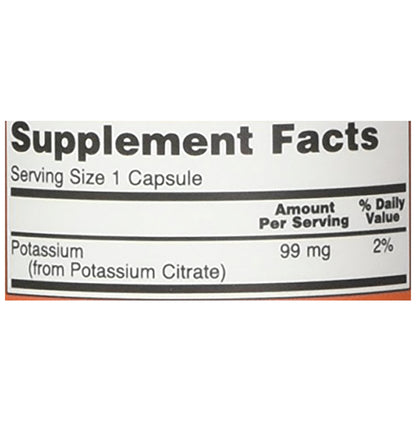 Now Foods Potassium Citrate 99mg Capsule (180 Each)