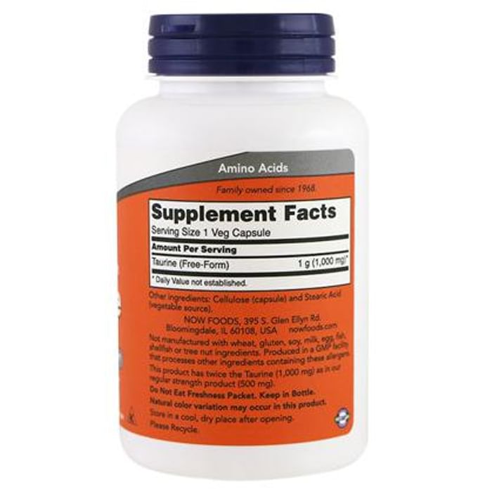 Now Foods Taurine Double Strength 1000mg Capsule