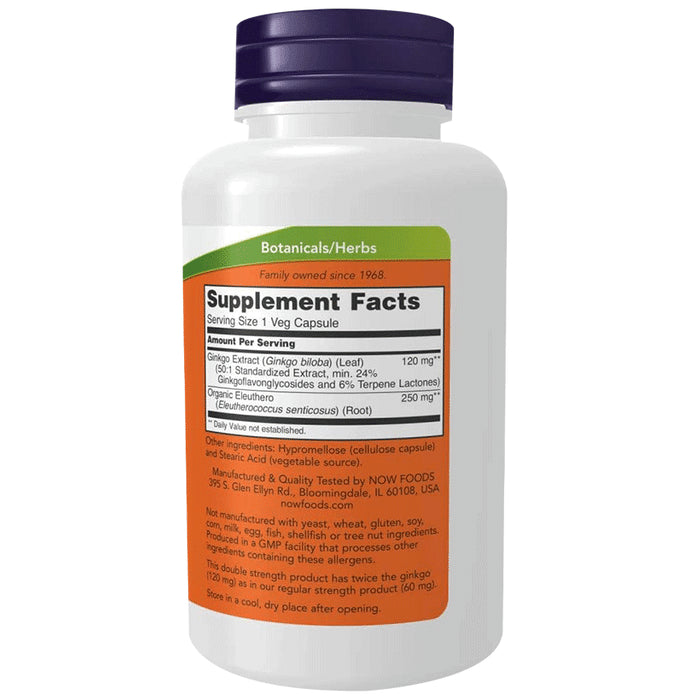 Now Ginkgo Biloba 120mg Capsule