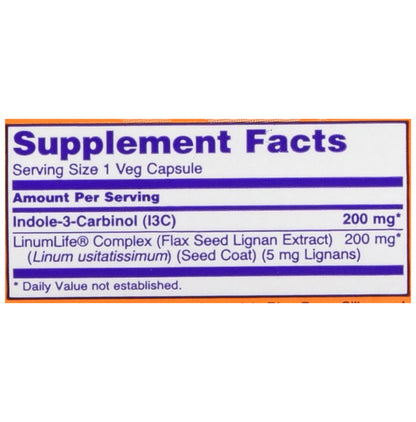 Now Indole 3 Carbinol I3C 200mg Veg Capsule
