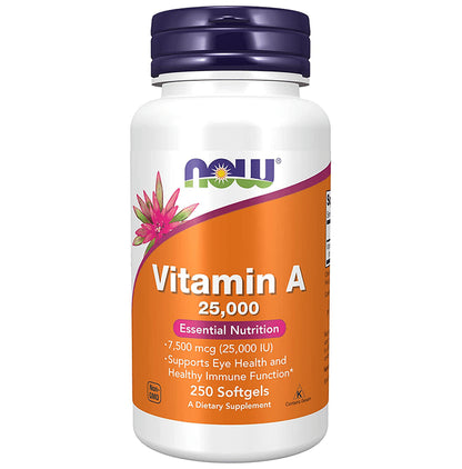 Now Vitamin A 25000 IU Softgels - Classic Derma