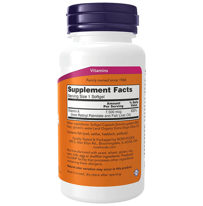 Now Vitamin A 25000 IU Softgels