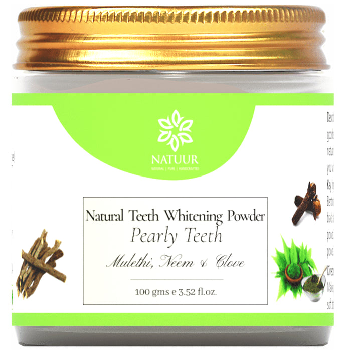 Natuur Natural Teeth Whitening Pearly Teeth Powder Muletih, Neem & Clove - Classic Derma