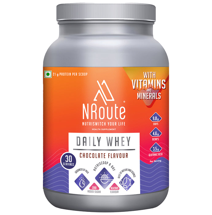 Nroute Daily Whey Protein Powder Chocolate - Classic Derma