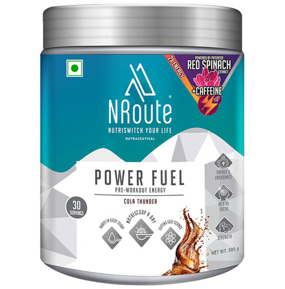 Nroute Power Fuel Pre-Workout Energy Powder Cola Thunder - Classic Derma