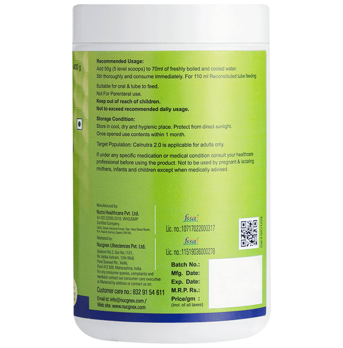 Nucgnex Celnutra 2.0 Whey Protein with Omega 3, Glutamine, Pre & Probiotics | Flavour Powder Creamy Vanilla