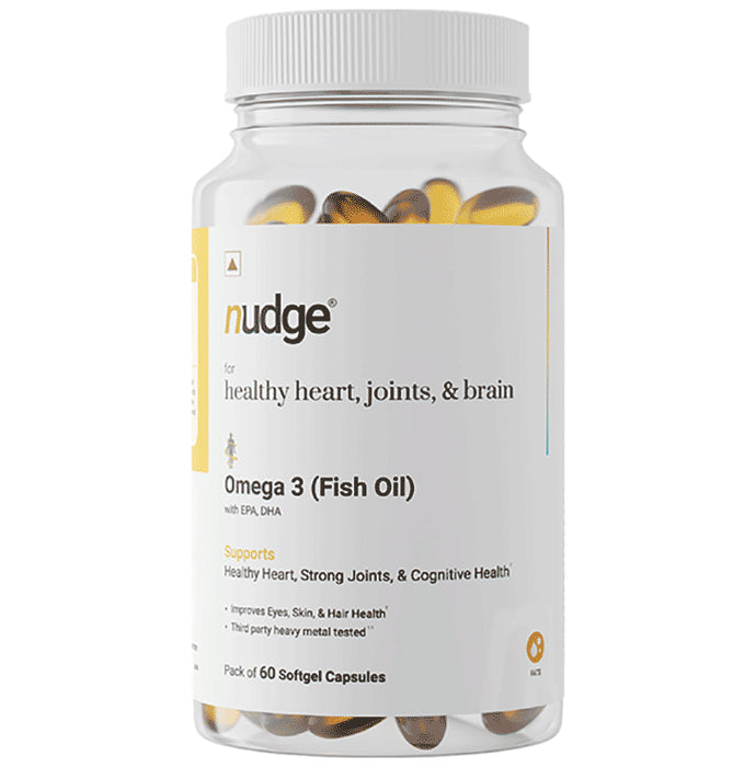 Nudge Omega 3 (Fish Oil) Softgel Capsule for Healthy Heart, Joint & Brain - Classic Derma