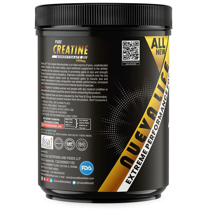 Nueva Life Pure Creatine Monohydrate 3000mg Unflavored