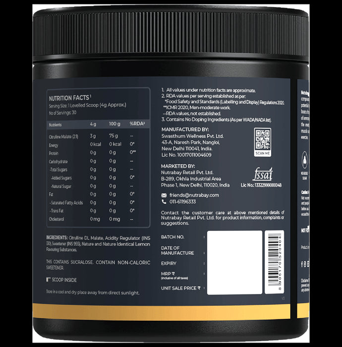 Nutrabay Gold Citrulline Malate Powder Lemon