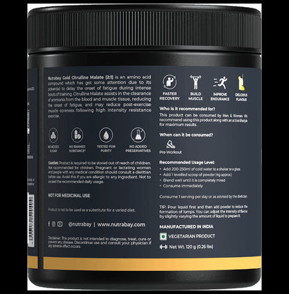 Nutrabay Gold Citrulline Malate Powder Lemon