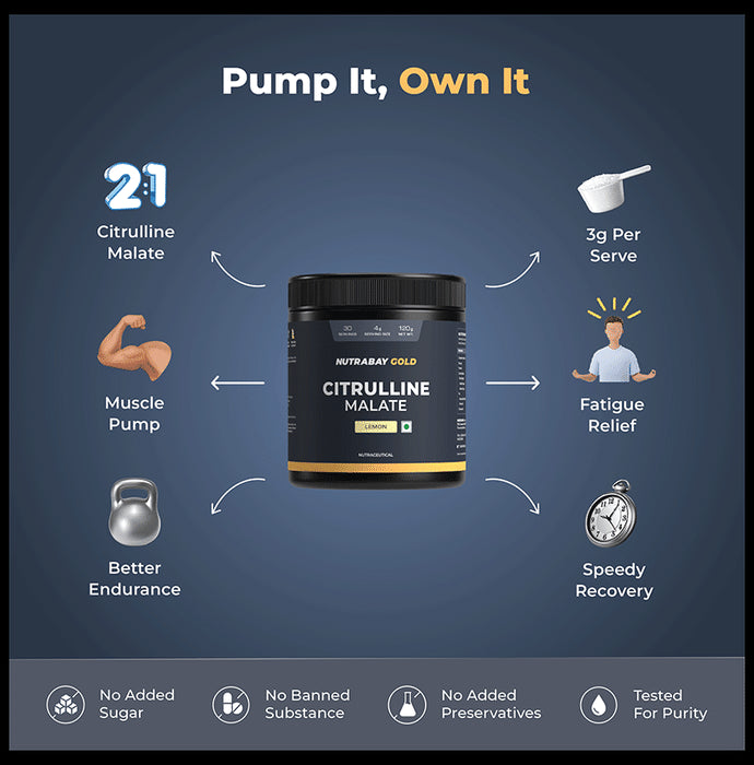 Nutrabay Gold Citrulline Malate Powder Lemon
