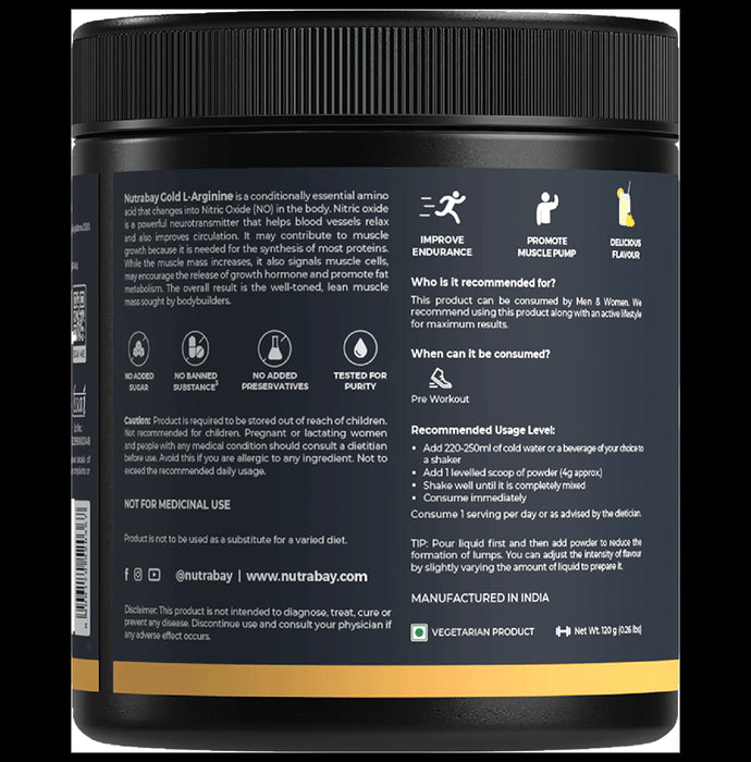 Nutrabay Gold L-Arginine Powder Lemon