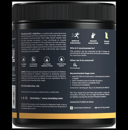 Nutrabay Gold L-Arginine Powder Lemon