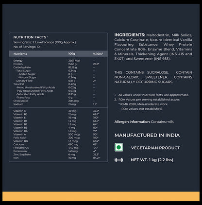 Nutrabay Gold Mighty Mass Gainer for Energy & Muscle Building | Flavour Rich Vanilla Creme