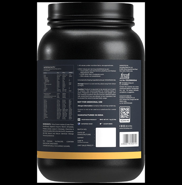 Nutrabay Isolate Whey Protein Powder Mango