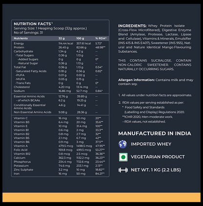 Nutrabay Isolate Whey Protein Powder Mango