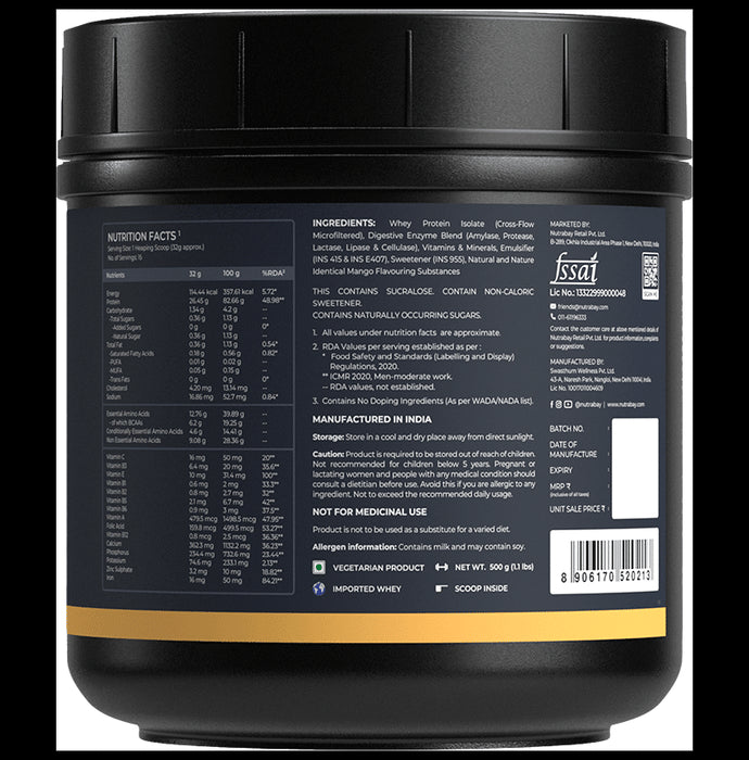 Nutrabay Isolate Whey Protein Powder Mango