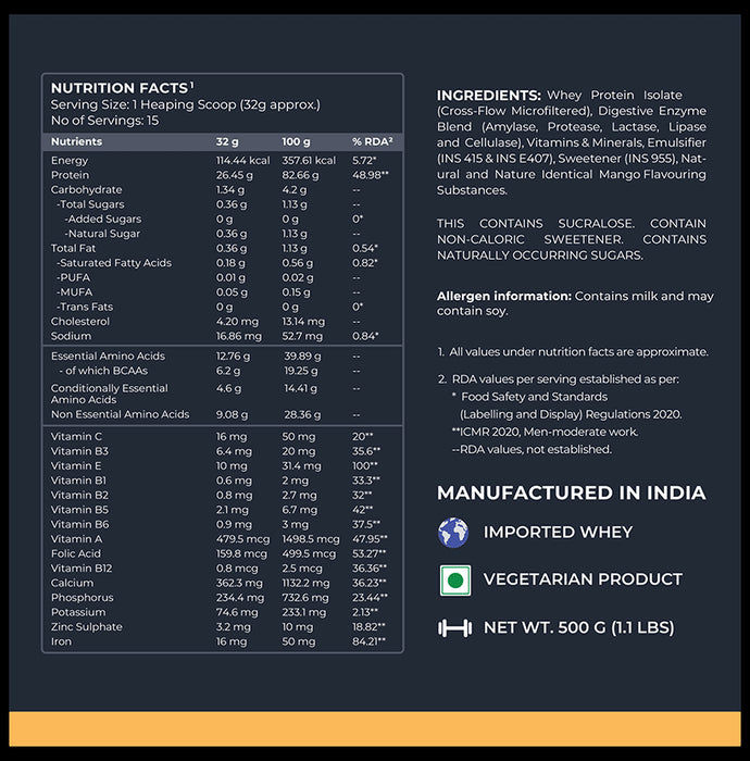 Nutrabay Isolate Whey Protein Powder Mango