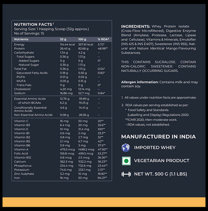 Nutrabay Isolate Whey Protein Powder Mango