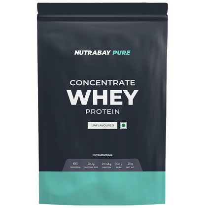 Nutrabay Pure Whey Protein Concentrate for Muscle Recovery & Immunity | No Added Sugar | Unflavoured - Classic Derma