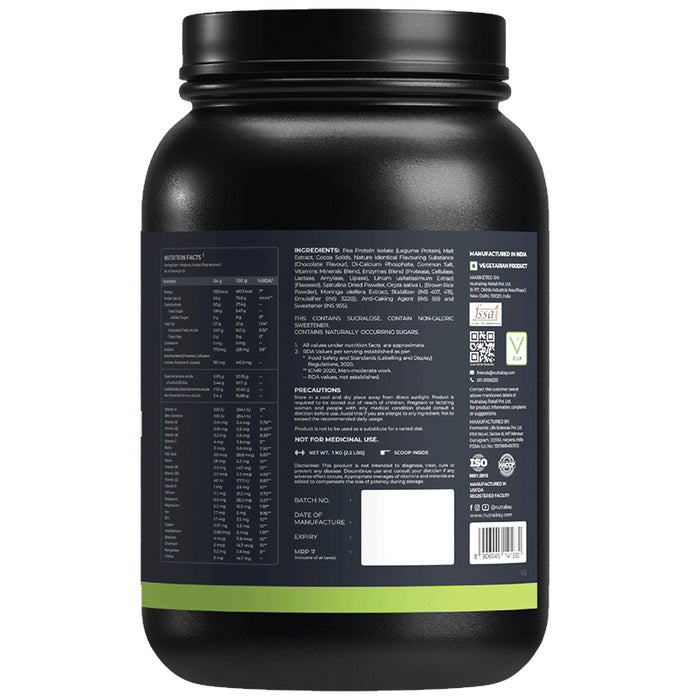 Nutrabay Wellness Vegan Plant Protein + Superfoods | For Muscles & Digestion | Flavour Rich Chocolate