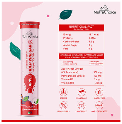 NutraChoice Apple Cider Vinegar Effervescent Tablet with the Mother (15 Each)