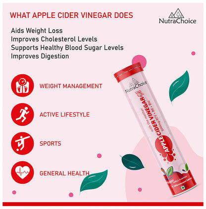 NutraChoice Apple Cider Vinegar Effervescent Tablet with the Mother (15 Each)