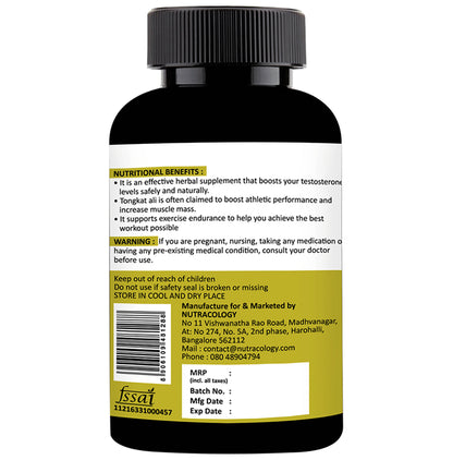 Nutracology Tongkat Ali Tablet | For Muscle Mass & Athletic Performance