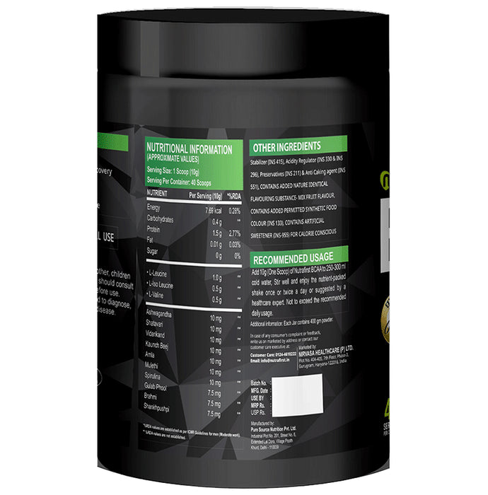Nutrafirst BCAA Protein with Benefit of Natural Herbs Mix Fruit Sugar Free