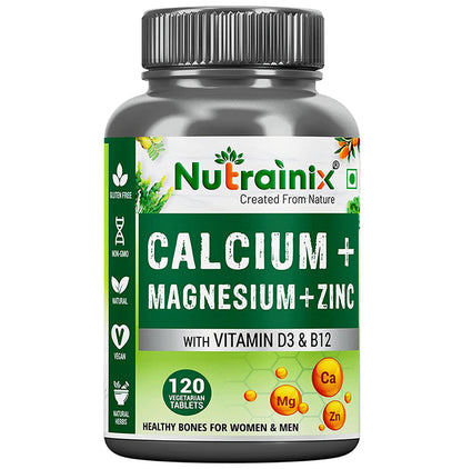 Nutrainix Calcium, Magnesium & Zinc with Vitamin D3 & B12 Vegetarian Tablet - Classic Derma