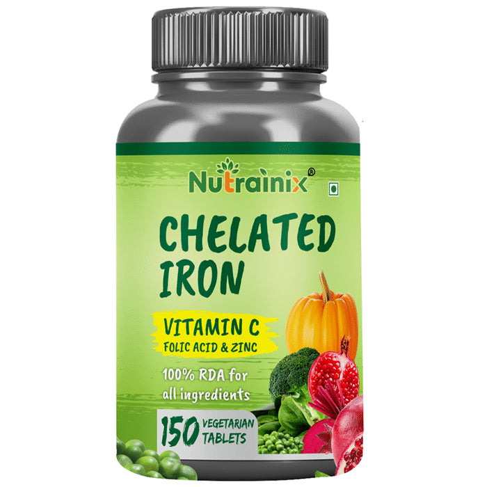 Nutrainix Chelated Iron, Vitamin C, Folic Acid & Zinc Vegetarian Tablet - Classic Derma
