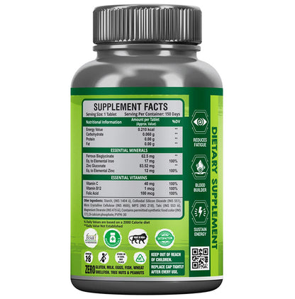 Nutrainix Chelated Iron, Vitamin C, Folic Acid & Zinc Vegetarian Tablet